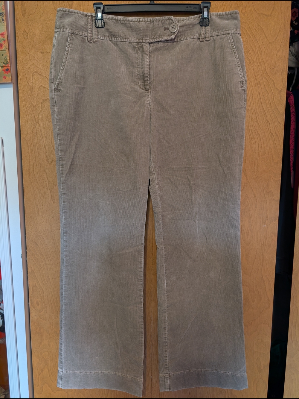 LOFT Taupe Wide-Leg Corduroy Jeans  Women's 14
